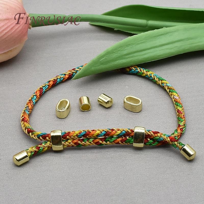 DIY Аксессуары для браслетов из кожаного шнура, Застежка с покрытием 18 карат золотом, Наконечник, Бусина-разделитель, Соединитель, Аксессуары, Наконечники-бусины для кожаных шнуров