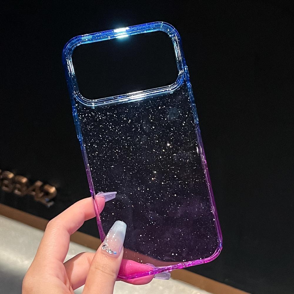 Для iPhone 17 Pro Max Чехол Блестящий Градиент Твердый ПК Чехол для iPhone 17 Air 16 15 14 13 12 Pro Max Plus 17pro Прозрачная Крышка