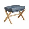 Orange Padded Footstool Wooden Frame Ottoman Chair Cushion for Living Room