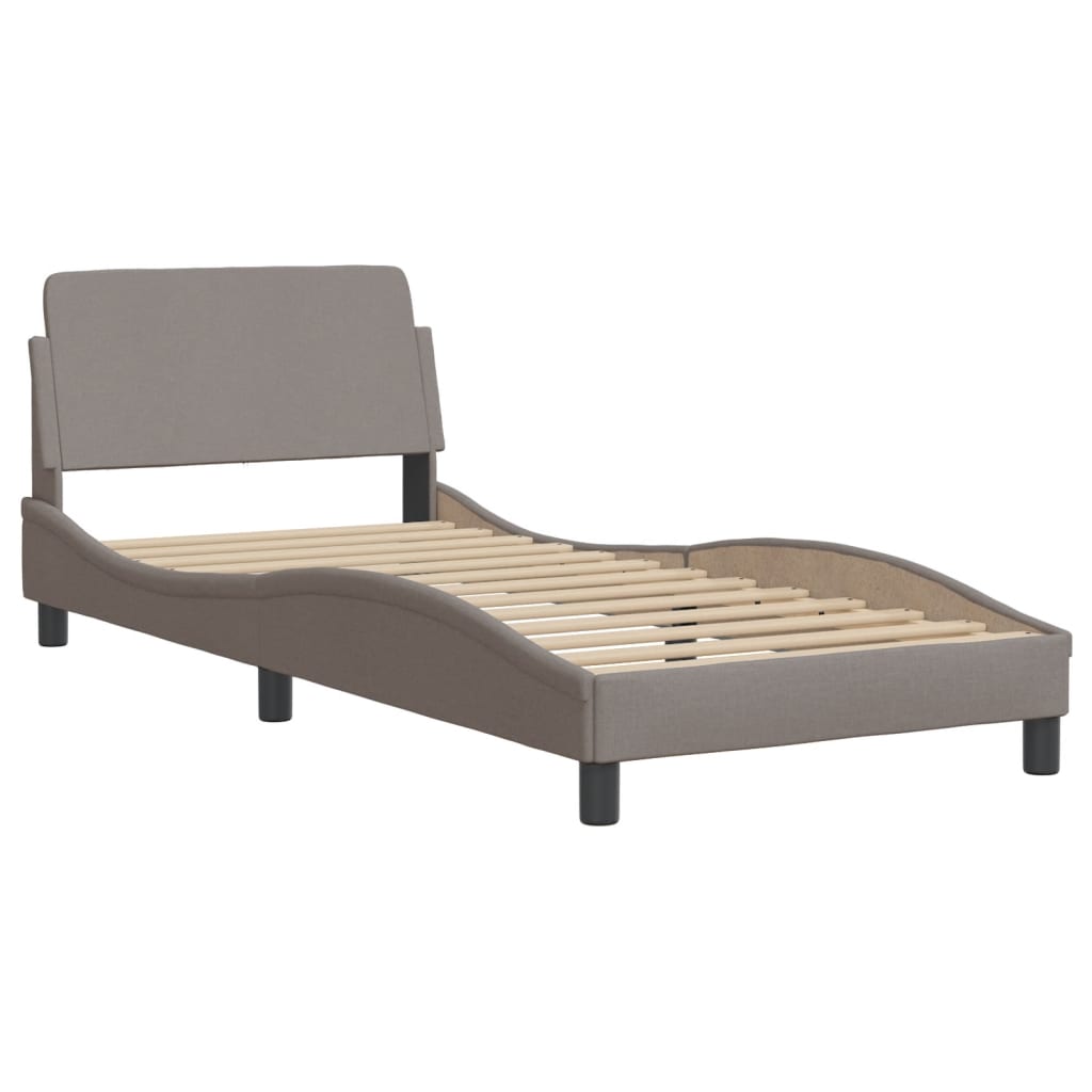 Vidaxl Rama Łóżka Z Diodami Led Bez Materaca Taupe 90X200 Cm Tkanina
