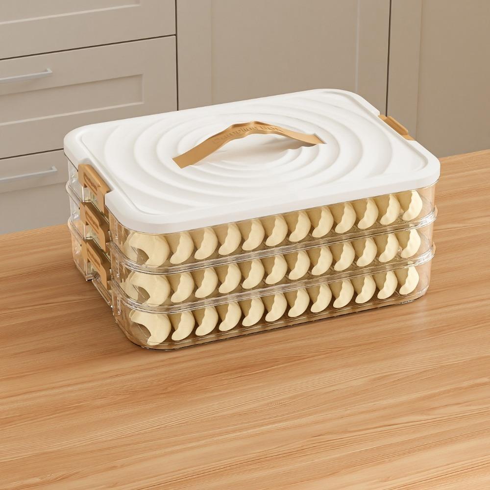 Sealed Wonton Storage Box Plastic Food Egg Frozen Box Food Freezer Storage Box Kitchen