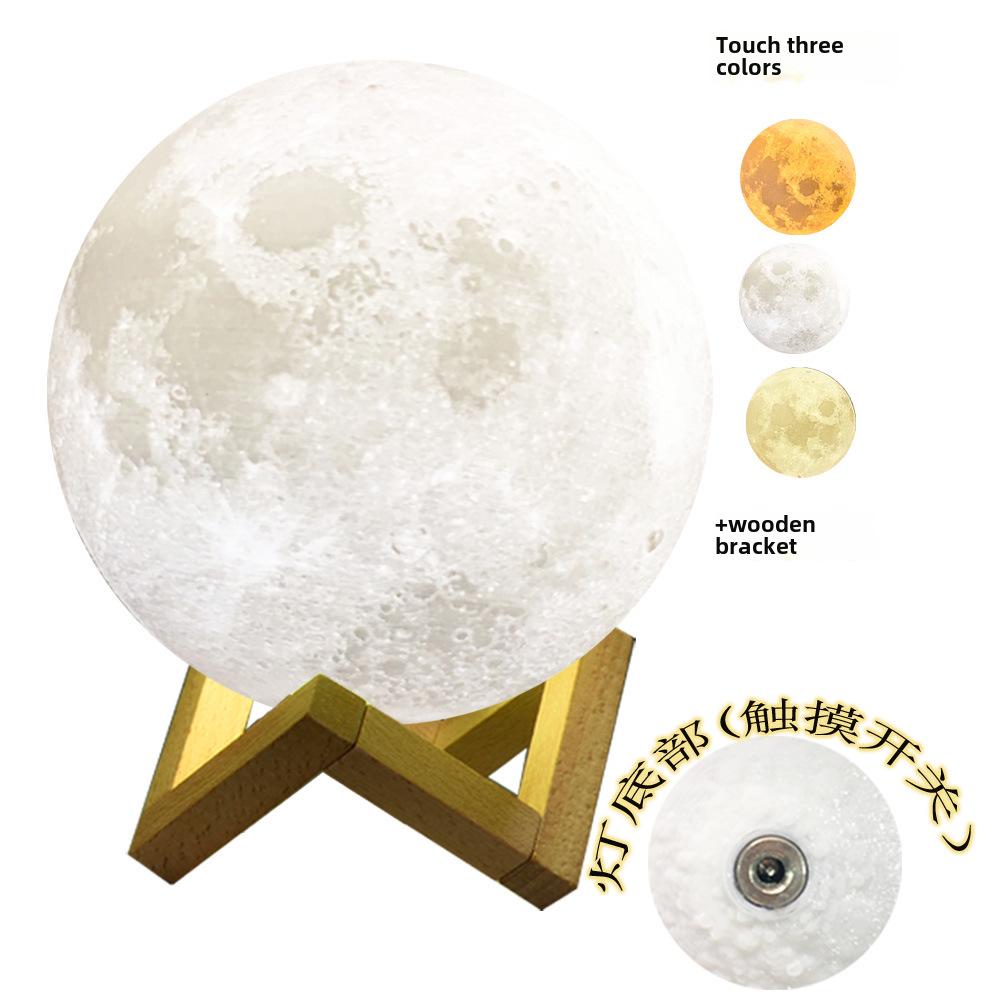 3D Moon Lamp: Bluetooth Night Light with Remote Control for Creative Atmosphere and Bedside Lighting