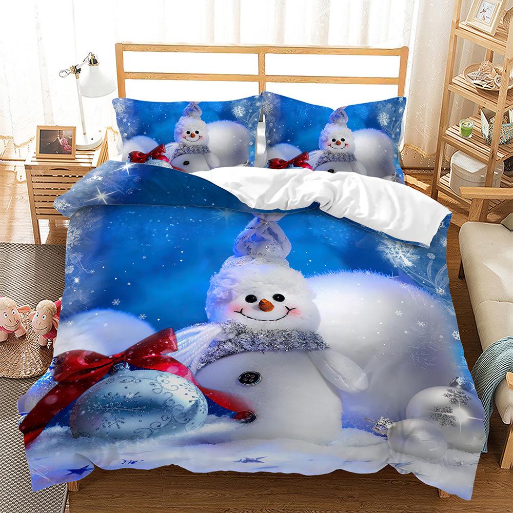 Счастливого Рождества Постельный комплект Пододеяльник Одеяло Одеяло Наволочка 3D Двуспальный Полный Полуторный Односпальный Двуспальный Кинг-сайз Спальня Подарок