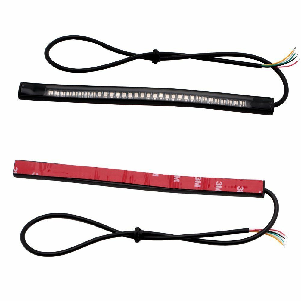 48 LED RED Motorcycle Integrated Tail Brake Stop Turn Signal Light Lamp Strip