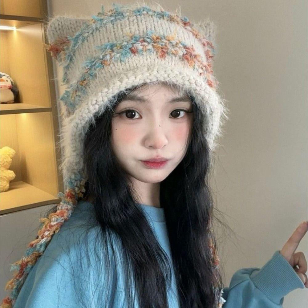 Thickened Knitted Cap Warm Beanie Hats Fashion Winter Hat Winter
