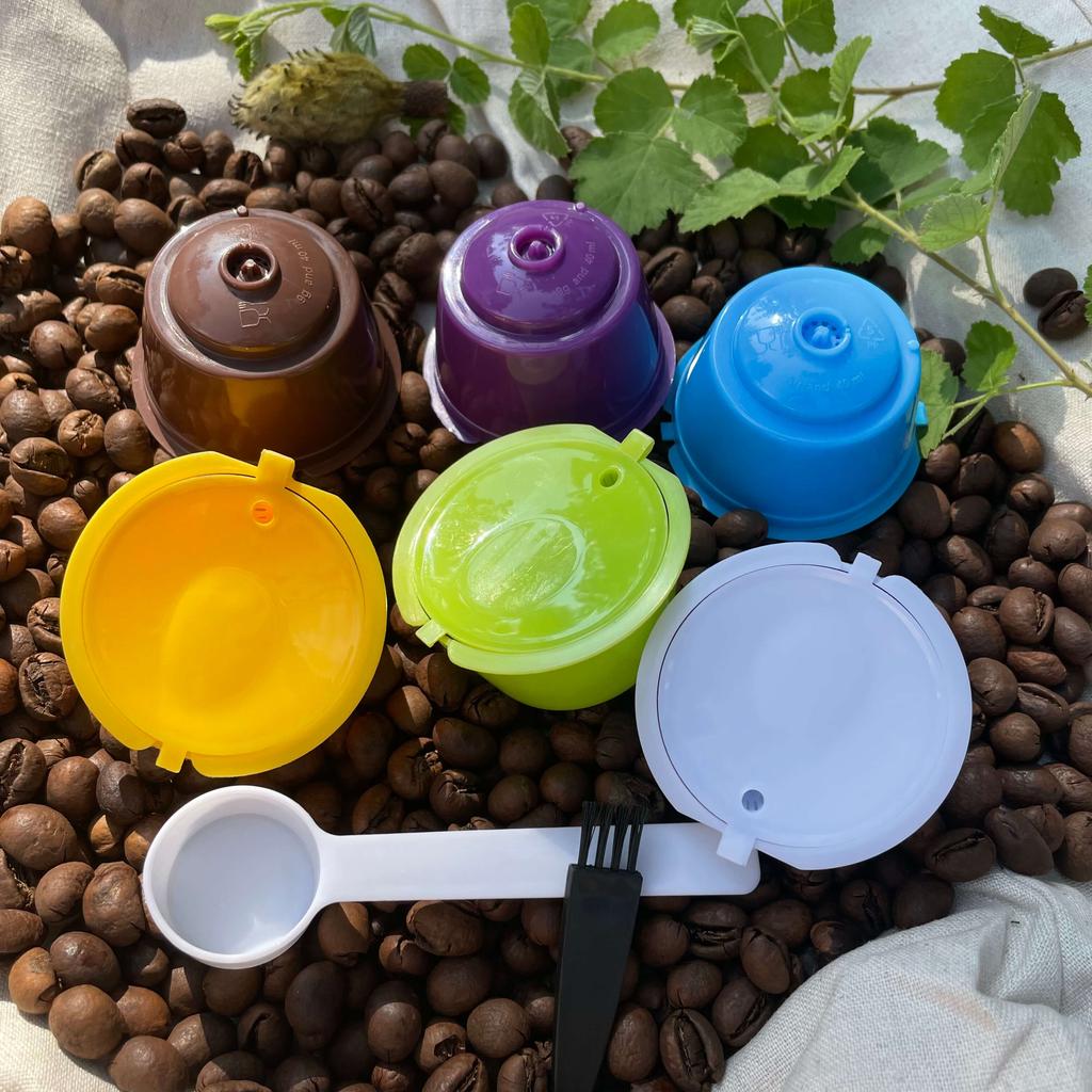 Многоразовые капсулы для кофе Многоразовый универсальный фильтр для кофе, совместимый с Dolce Gusto, с ложкой и кистью