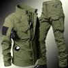 Men's Sets Winter Shark Skin Suit Soft Shell Windproof Waterproof Jackets Warm Fleece Cargo Pants Uniform