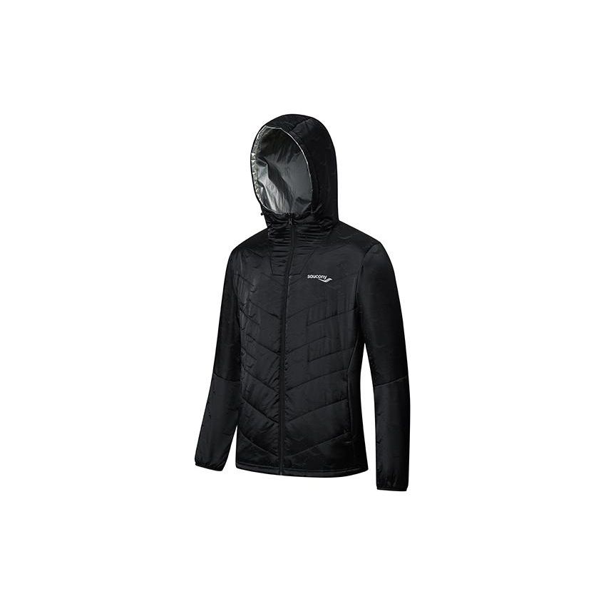SAUCONY Однотонная двусторонняя куртка с капюшоном и застежкой-молнией, мужские куртки, ярко-серебристый цвет SC2230156A-MT01