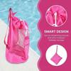 Washable Material Beach Storage Bag Large Mesh Shell Toy Bag  Outdoor Beach