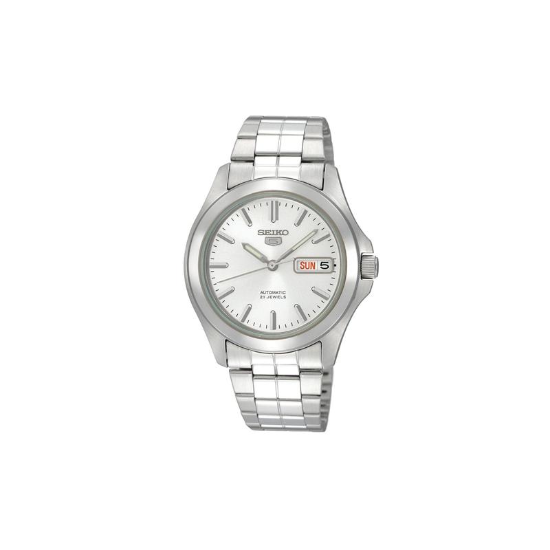 Seiko Seiko5 30 метров водонепроницаемые Автоматические Стальной ремешок мужчины и женщины одинаковый стиль белый циферблат SNKK87k1