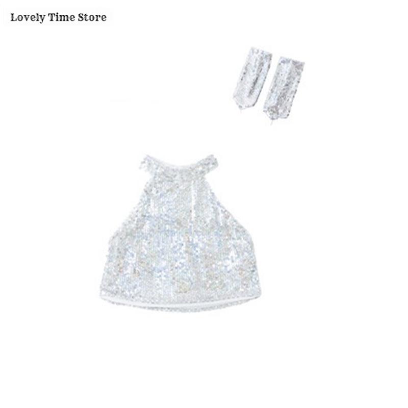 Hip Hop Girls Shiny Silver Crop Top Street Dance Sequin Shorts Kid K-pop Jazz Clothes Set Children Girl Group Streetwear Costume