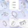 Кольцо из серебра 925 пробы Shine Zircon с камнем, многослойные широкие кольца для женщин, тонкие ювелирные изделия, подарок на свадьбу, вечеринку