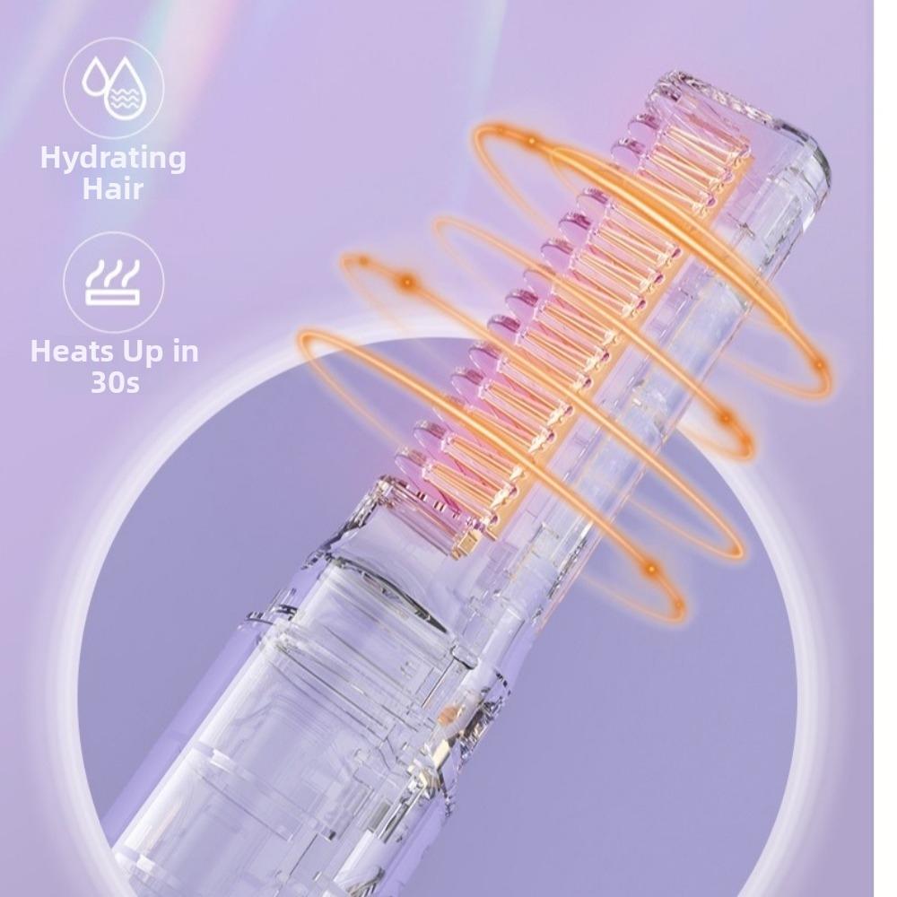Frizz-Free Heated Brush Comb USB Rechargeable Hair Styling Iron Hair Straightener Brush Home Use