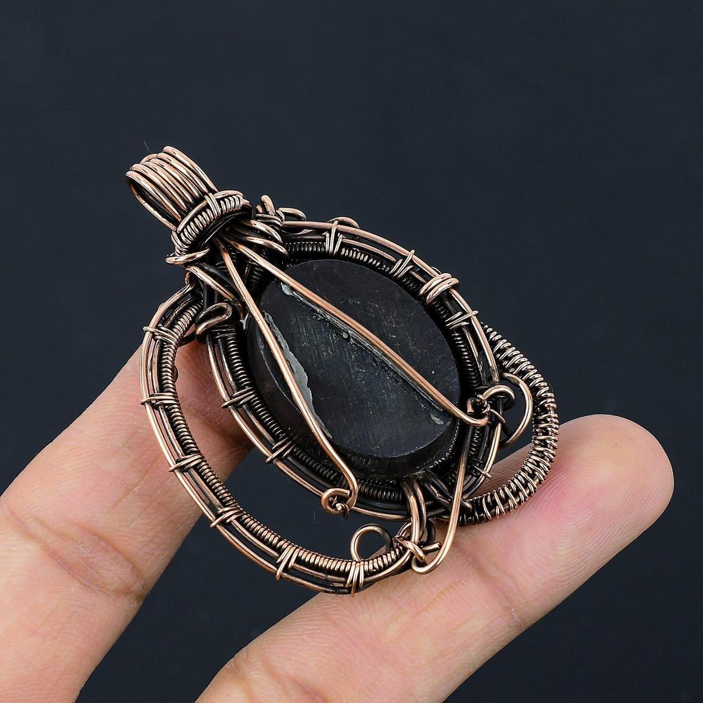 Кулон из раковины абалона, обернутый медной проволокой 999 пробы, Ювелирные изделия с подвеской из драгоценного камня ручной работы, Подарки для жены, Совершенно новый кулон