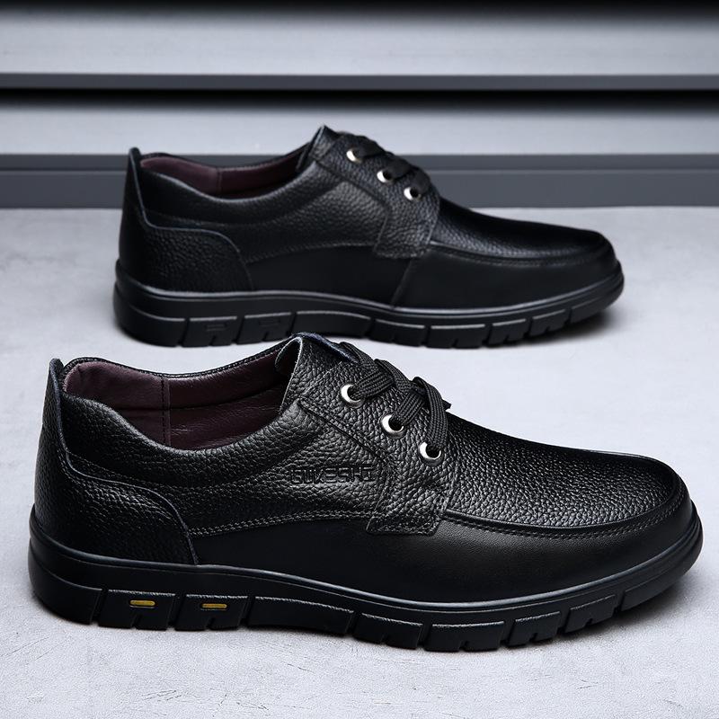 Leather shoes, leather low-top, Wenzhou flat-bottomed security, car repair, thick-soled, deodorant, non-slip, wear-resistant and dirt-resistant, wo