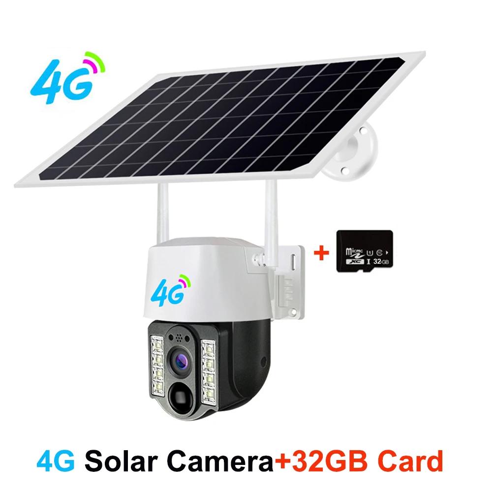4G 1080P SIM Card Solar Smart Camera 4K CCTV WiFi IP Outdoor Dual Lens Wireless Camara Waterproof CCTV Home Security Protection