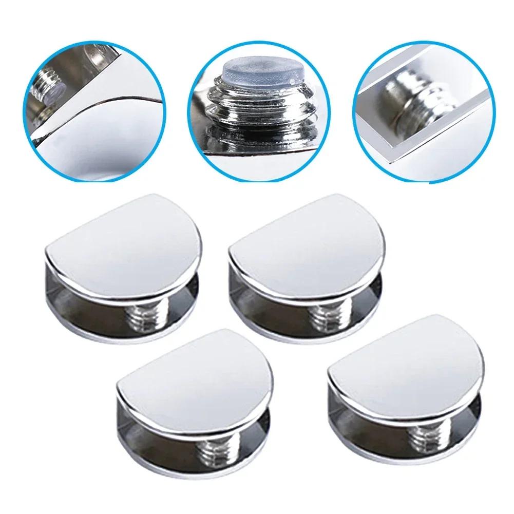 4 шт. зажим для стекла, зажимы для фиксации зеркала, держатель для зеркала в ванной, цинковый сплав для мебельной фурнитуры толщиной 6-12 мм