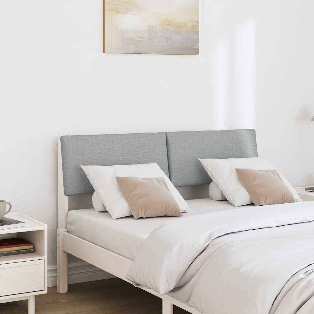 Upholstered Headboard Light Grey 120 cm Solid Pine Wood