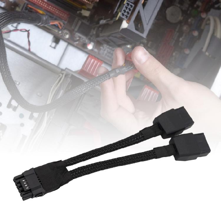 Кабель питания для видеокарты 16AWG 2x 8Pin на 16Pin с термостойкой ПВХ-изоляцией, кабель GPU 12+4Pin