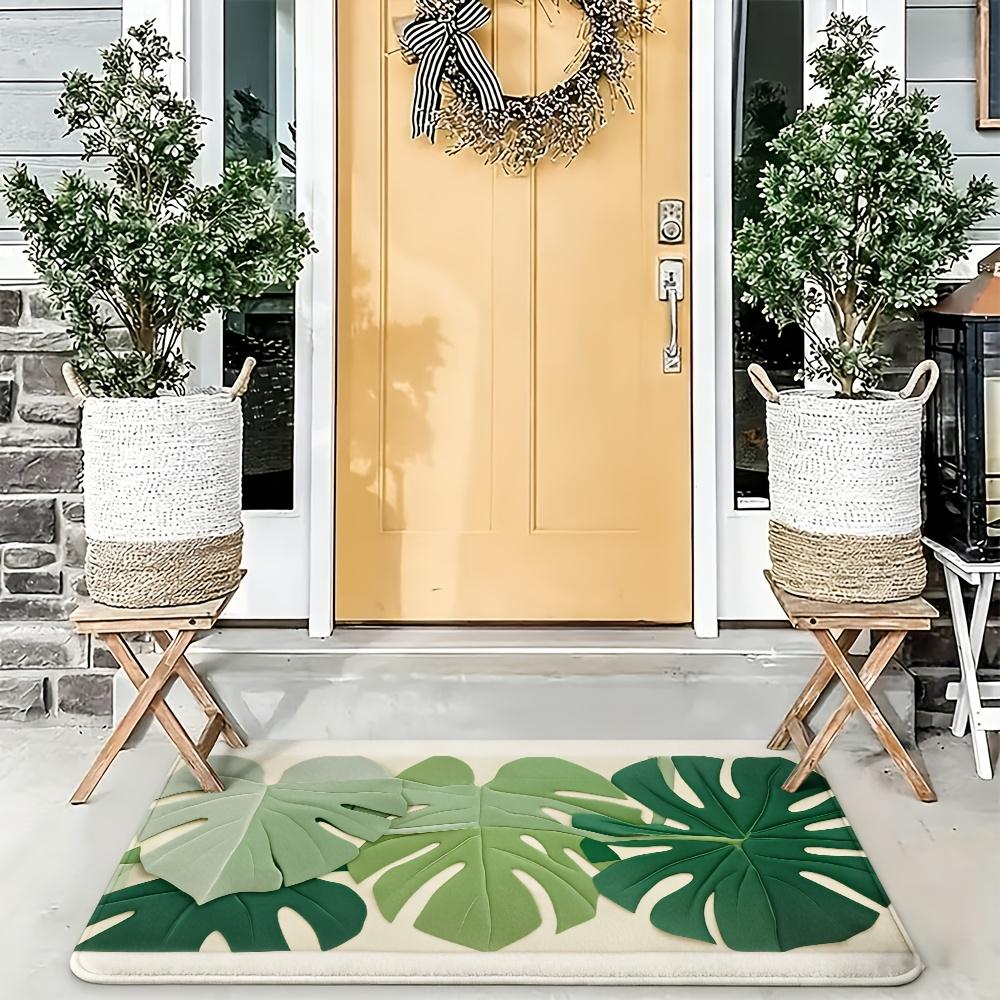 Tropical Monstera Leaf Doormat Indoor Outdoor Welcome Mat for Entryway Hallway Home Decor Modern 40x60cm Mat Rug