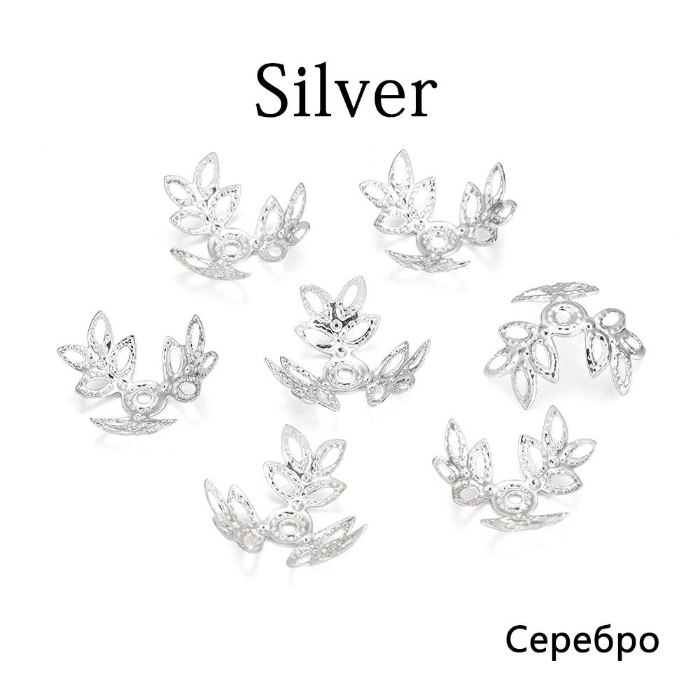 100 шт./лот 16x16 мм металлик KC золото три листа бусины-разделители торцевая крышка для изготовления ювелирных изделий своими руками принадлежности для браслета