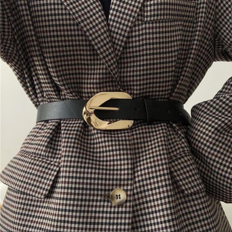 Модный женский пояс на талию из черной искусственной кожи для создания непринужденного стиля с платьями и блейзерами Осень Это