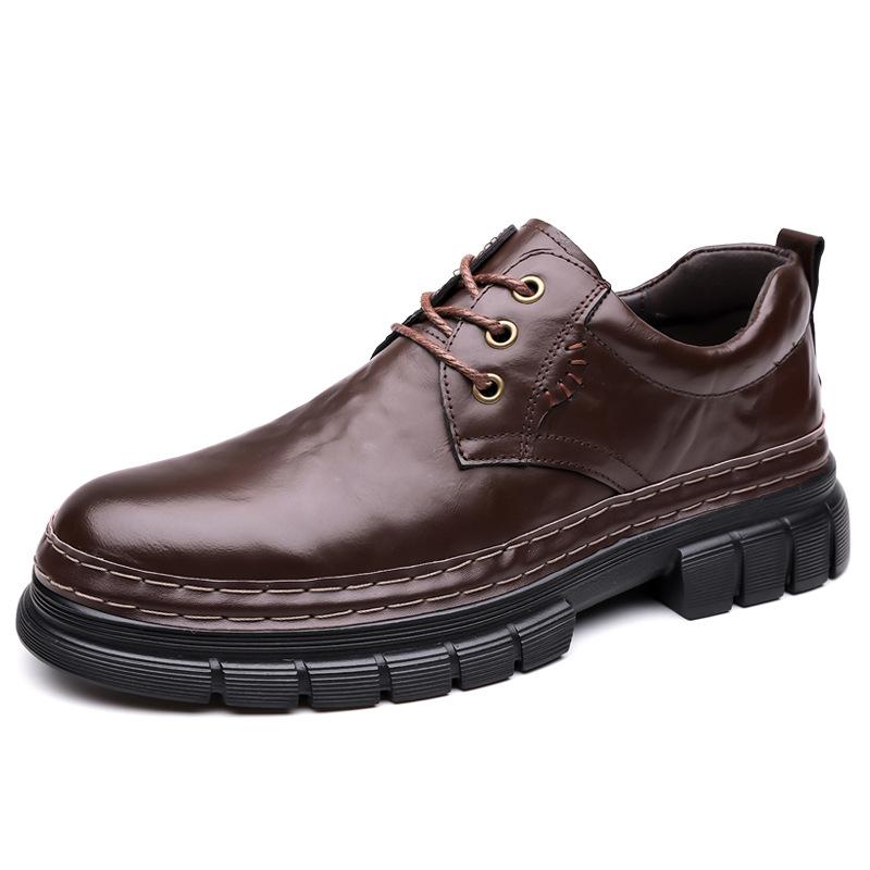 Вэньчжоу кожаная обувь весна и осень 2025 мужская нишевая воловья кожа мужская обувь британская повседневная обувь 2025
