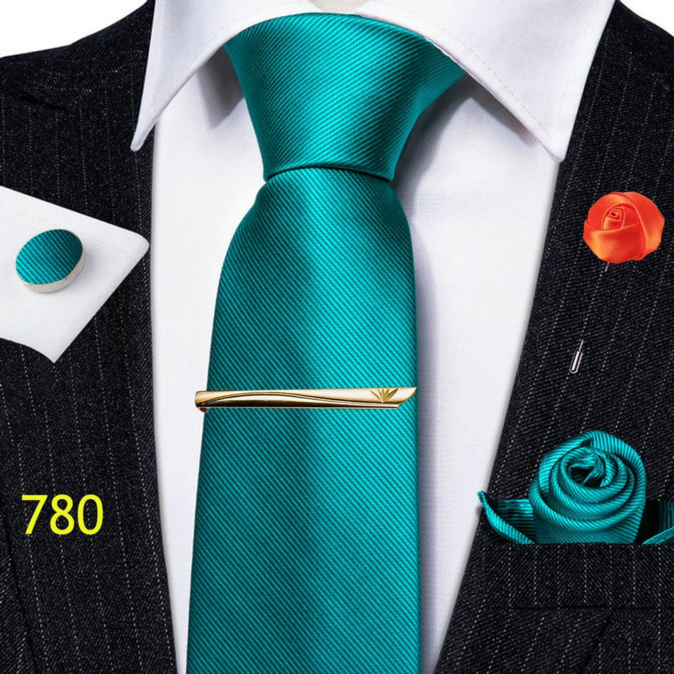 Barry.Wang Мужской галстук зажим для галстука бутоньерка носовой платок запонки пейсли сплошной шелковый галстук комплект для свадьбы вечеринки свидания