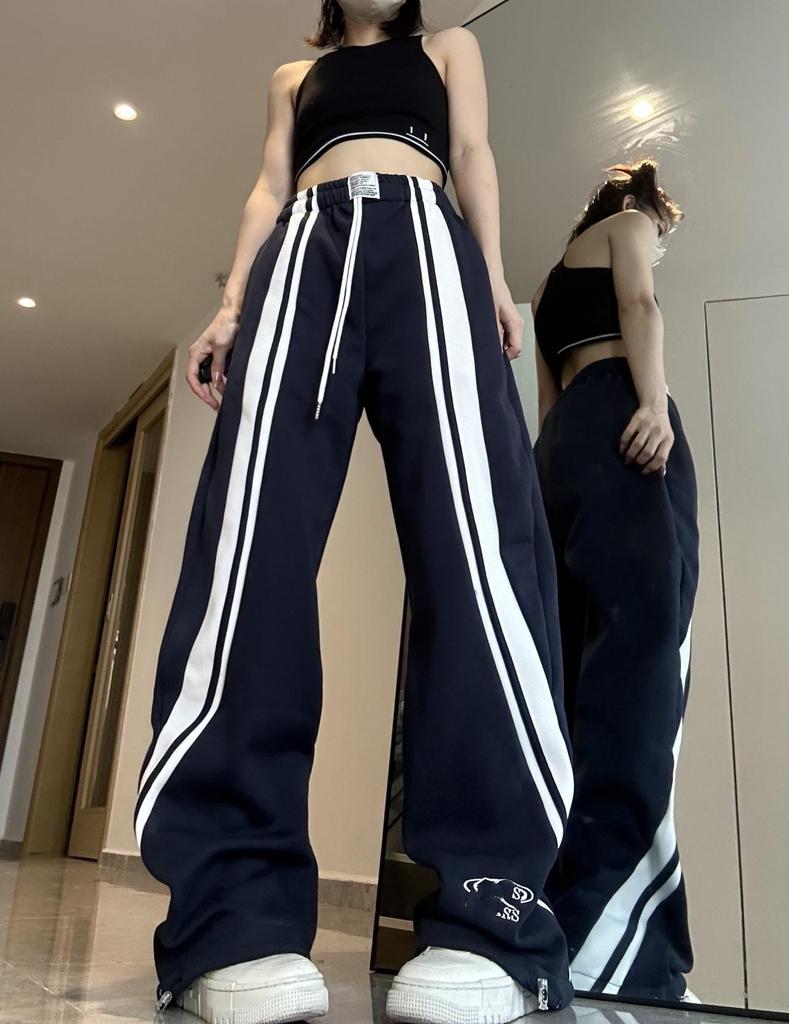 Женские свободные повседневные брюки в корейском стиле 2023 года с широкими штанинами