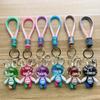 Adorable Acrylic Sand Flow Bunny Keychain Cute Couples Car Bag Key Accessory Gift