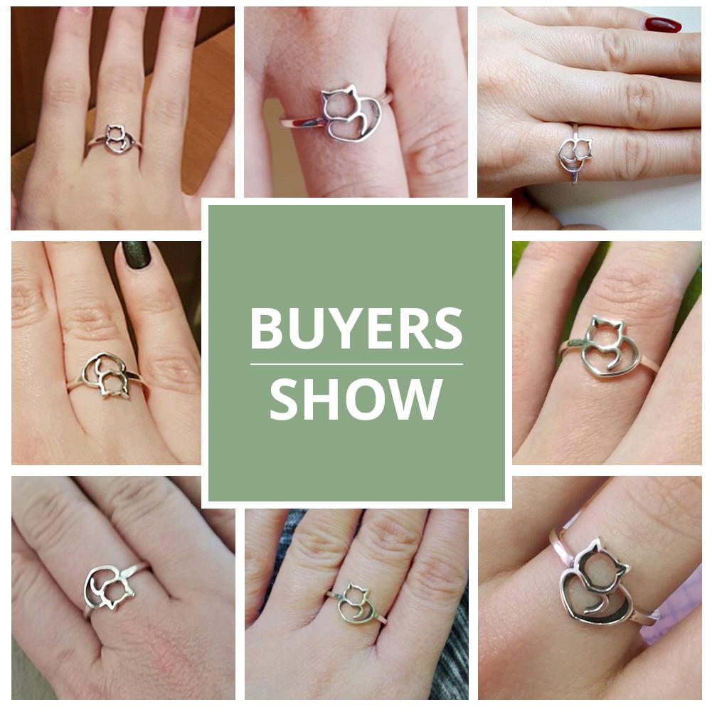 Аутентичное кольцо BAMOER на палец с изображением непослушного котенка и сердца из 100% стерлингового серебра 925 пробы