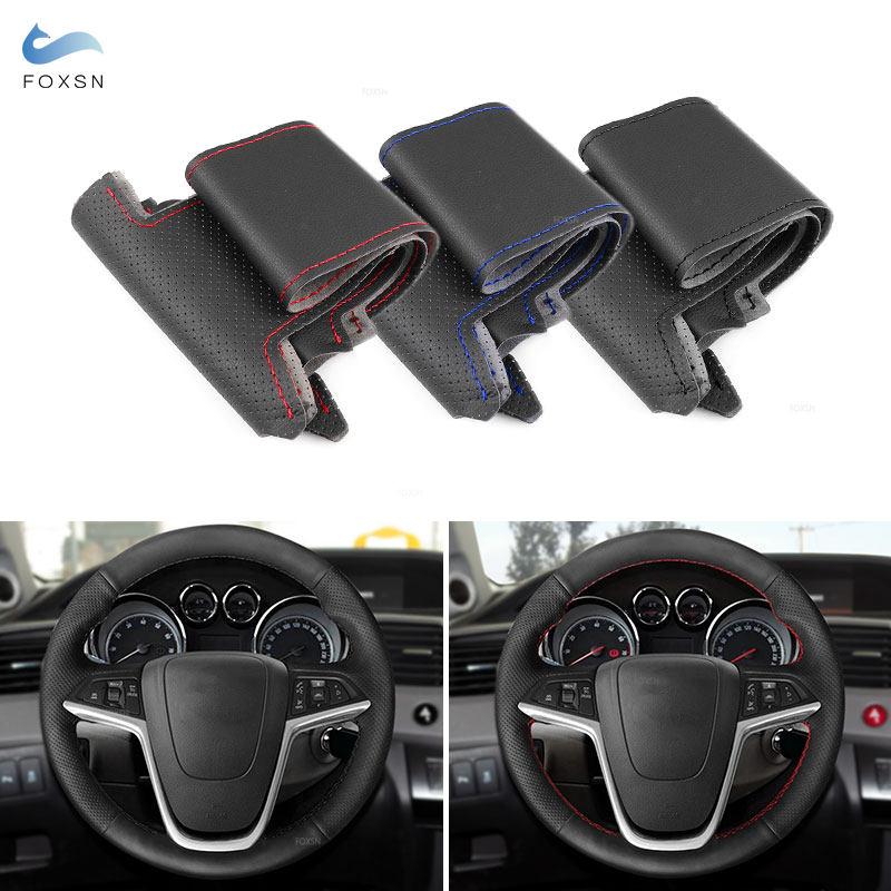 Для Opel Vauxhall Astra J 2009-2015 Meriva B 2010-2017 Zafira C 2011-2016 кожаный чехол на руль автомобиля интерьер