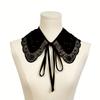 New Organza Embroidered Pearl Decorative Shawl with Black and White Small Collar, Nail Bead Tie, Versatile Style, Fake Collar