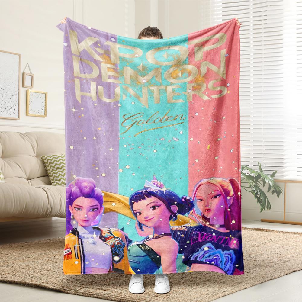K-Pop Охотники на демонов Милый аниме-девушка узор!Супер крутое одеяло ждет вас