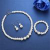 4Pcs Elegant Pearl Jewelry Set Women Earrings Necklace Bracelet Sets For Women Bridal Wedding Jewelry Gift Accessories