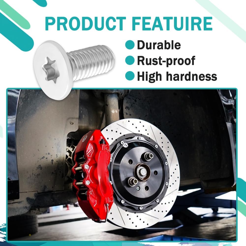 8PCS Stainless Steel Brake Disc Rotor Screws, Brake Rotor Bolt, Brake Rotor Screw Replacement OEM#11609271 Compatible With Buick,Chevry Suburban