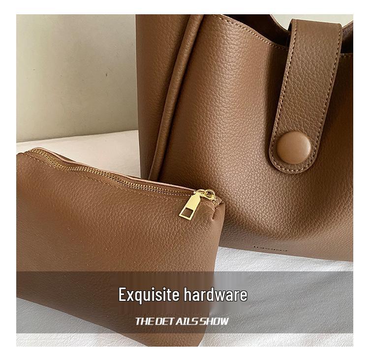 Женская вместительная ретро-сумка-тоут для поездок на работу, Зима 2025, Мягкая кожа, Высококлассная сумка через плечо