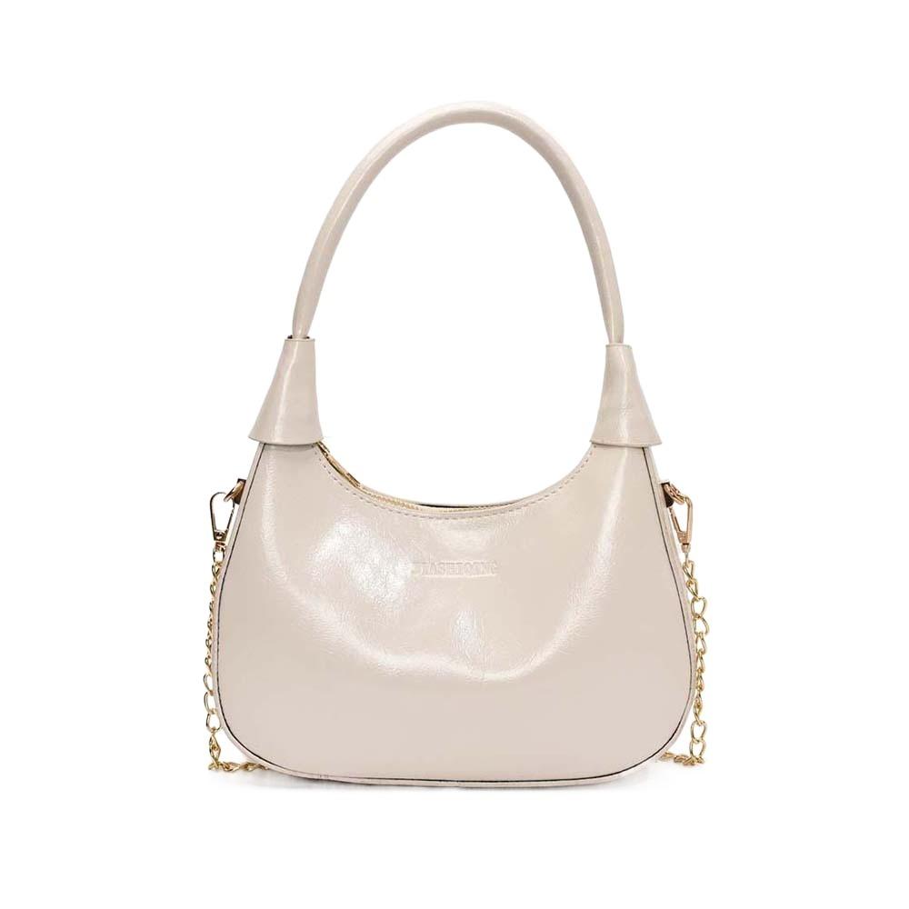 Large Capacity French Underarm Bag Solid Color Texture Handbag Classic PU Hobo Bag  Party