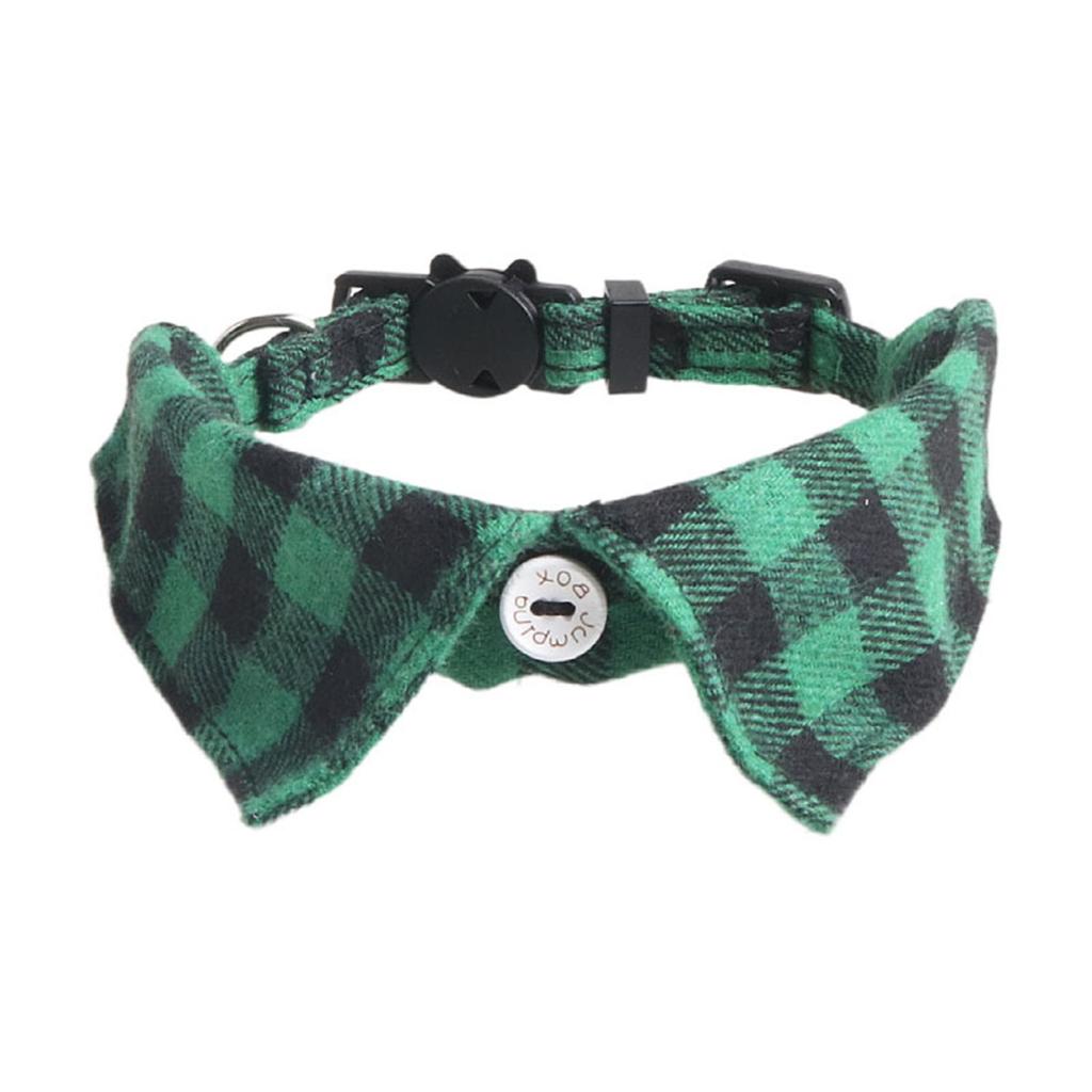 (Qunide) Cat Collar Breakaway With Cute Bow Tie And Bell Plaid For Kitty Adjustable Safety