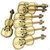 10 Pieces Craft Violin Shapes Hanging Wooden Tags Decorations Key Ring Pendant Findings