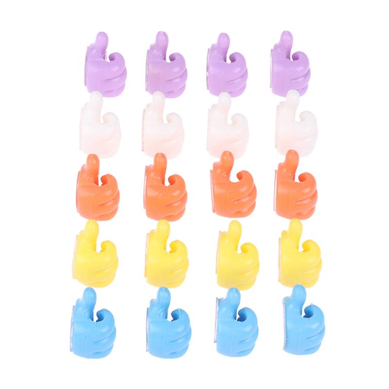 20Pcs Hand-Shaped Rubber Holder Silicone Thumb Wall Hook Cable Management Wire Organizer Multi-Function Wall Hangers Hooks