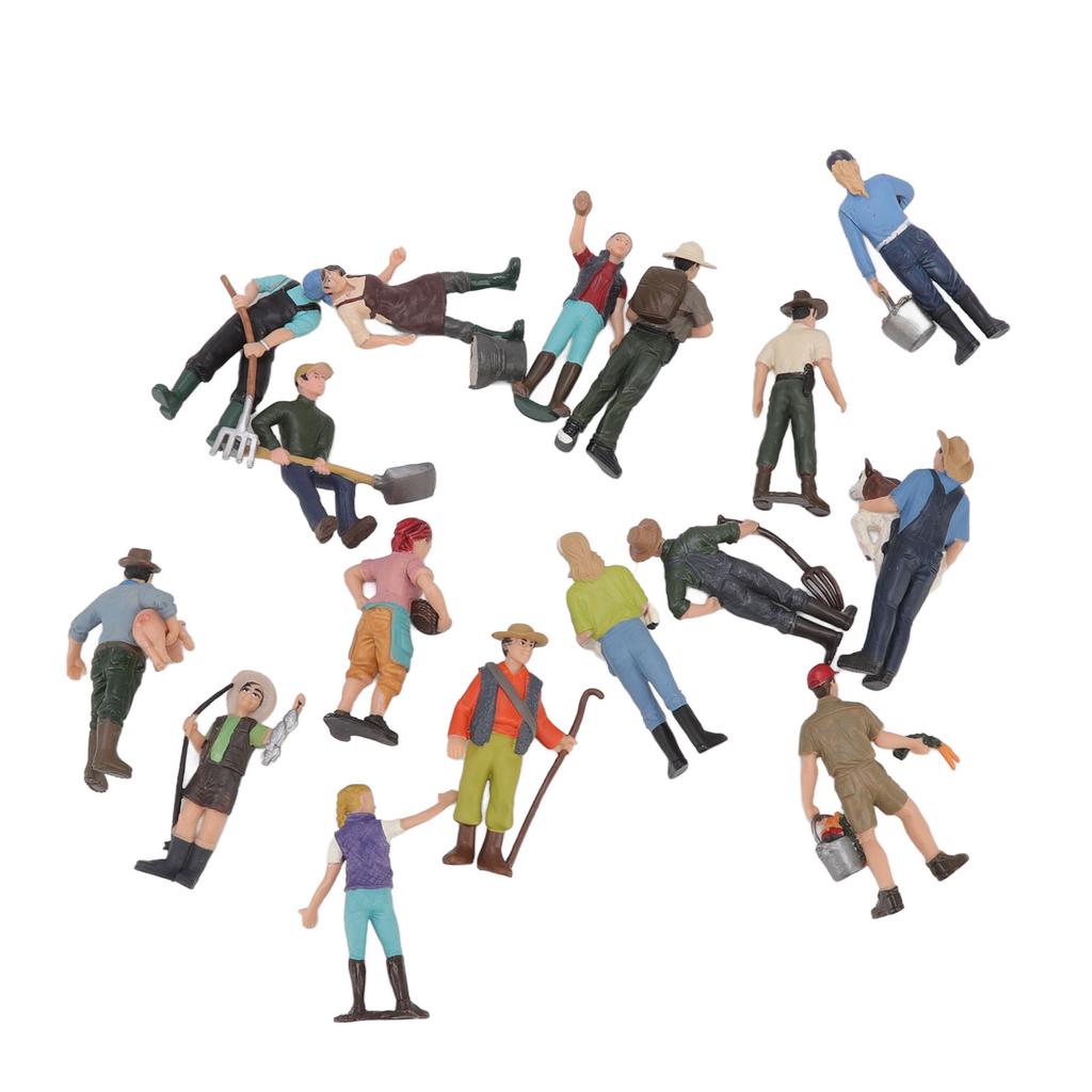 16 шт. Модель фермерского персонажа Красочный DIY Ролевая игра Яркий Изысканный Фермер Миниатюрная игрушка для