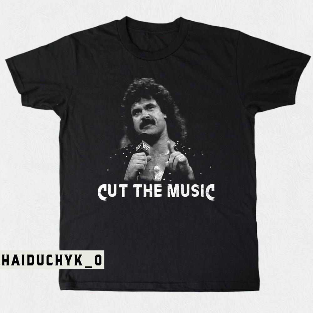 Rick Rude Shirt Cut the Music Essential Unisex Black T-shirt Size S-5XL