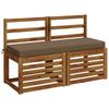 2 piece Bench Cushions SOEST 2 pcs. 100percent  Polyester Taupe