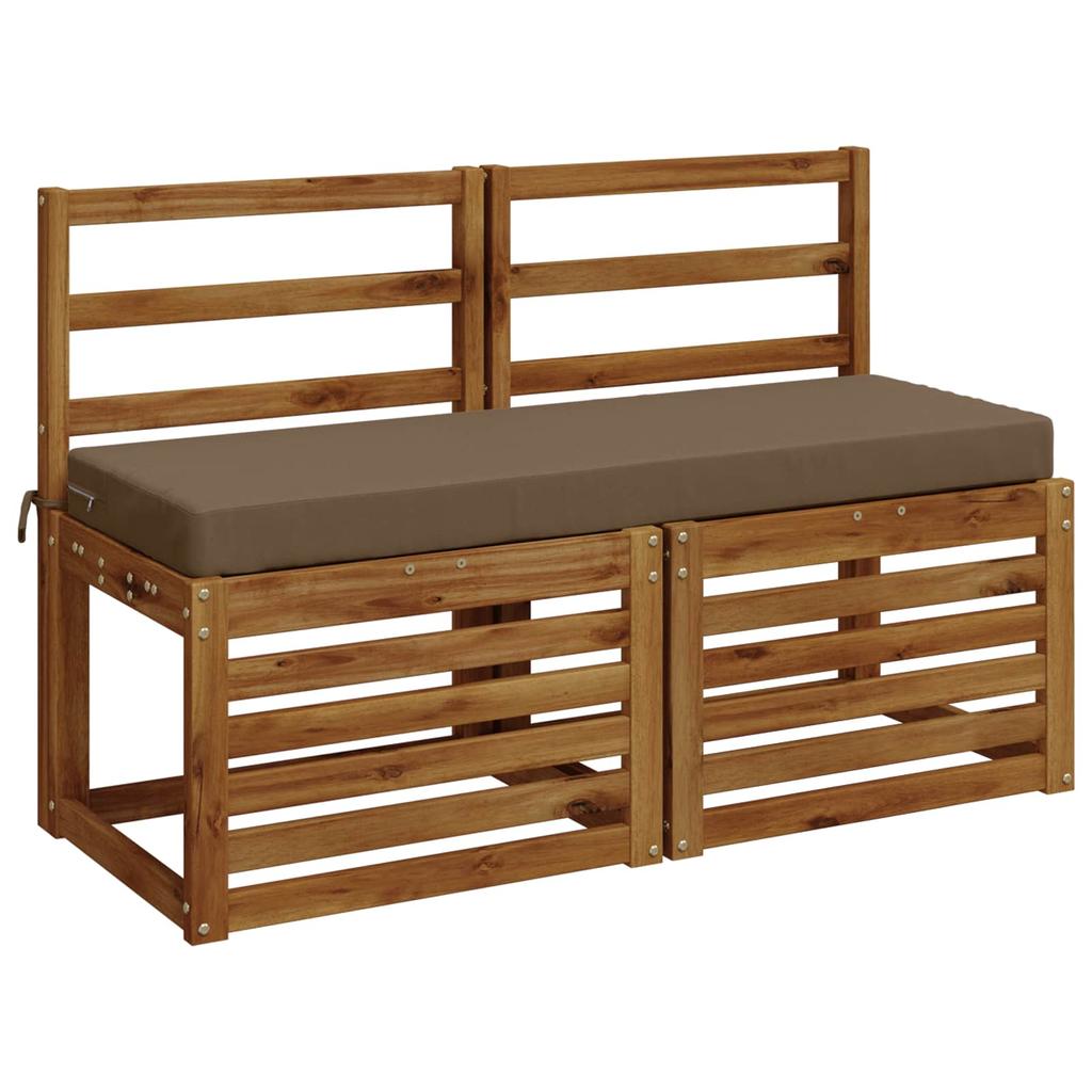 2 piece Bench Cushions SOEST 2 pcs. 100percent Polyester Taupe