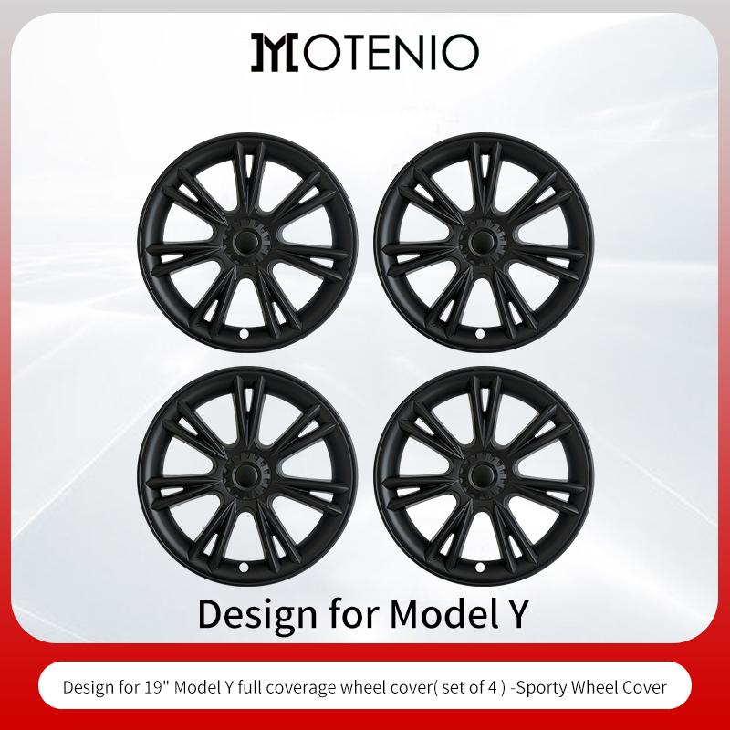 4 шт. для Model Y 2020-2024 Полноразмерный спортивный колпак на колесо 19 дюймов Замена колпаков для колес автомобиля Аксессуары для Tesla