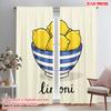 2pcs 2D Flat Printing Party Window Curtains Bowl of Lemons Fabric Without Electricity Festive Wall Decor Use for Decorations