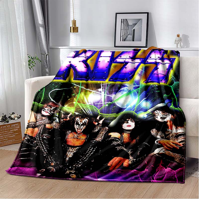 Плед с узором группы KISS Легкий плед для гостиной, спальни, детской комнаты Теплый плед Рождественский подарок