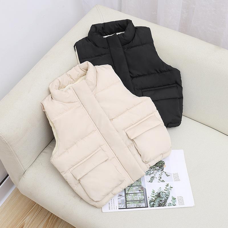 Children's Lamb Fleece Vest Boys and Girls Baby Thick Warm Down Cotton Vest Autumn and Winter Outdoor Wear Vest