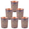 Premium Copper Water Glass with Carving Design and Black Antique Royal Glossy Finish Specially Made for Dining Kitchen and Many More Set of 6